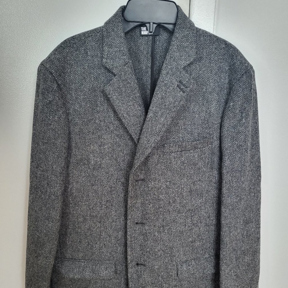 New THE KOOPLES men Gray Patterned Wool Jacket size M